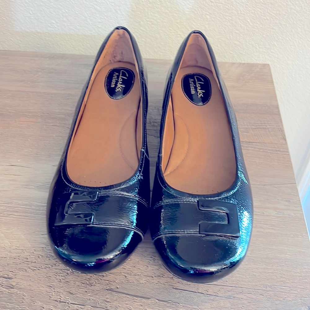 Clarks Artisan Black Leather Flats 9W